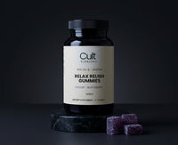 Cult Everyday Relax Relish Gummies bottle, Rite No. 2 Vespers, blackberry flavor